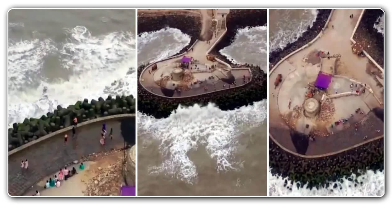 ગુજરાતના આ સમુદ્ર વચ્ચે આવેલા ભગવાન શિવજીના શિવલિંગ પર સમુદ્ર જાતે જ કરે છે અભિષેક, જુઓ સુંદર વીડિયો